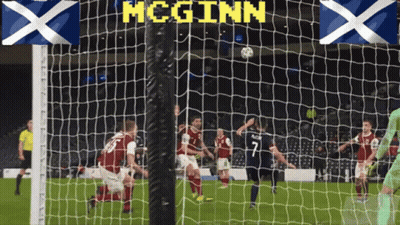 Soccer Game With McGinn Above Net GIF