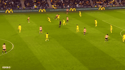 Soccer Game With Skechers And Reebok Ads GIF