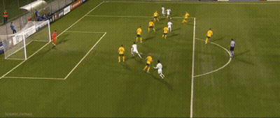 Soccer Game With Yellow Players GIF