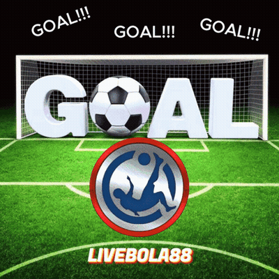 Soccer Goal With Ball And Goal Text GIF