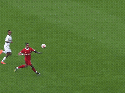 Soccer Goal With LFCTV Banner GIF