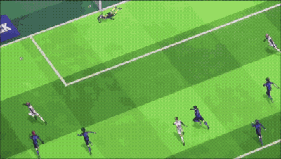 Soccer Goalie Diving To Catch Ball In Front Of Bluelock Banner GIF