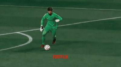 Soccer Goalie Kicks Ball Red Player Blocks GIF