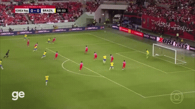 Soccer Match Korea Vs Brazil 0-0 GIF