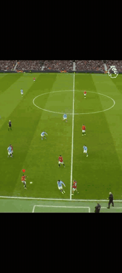 Soccer Match With Blue And Red Jerseys GIF
