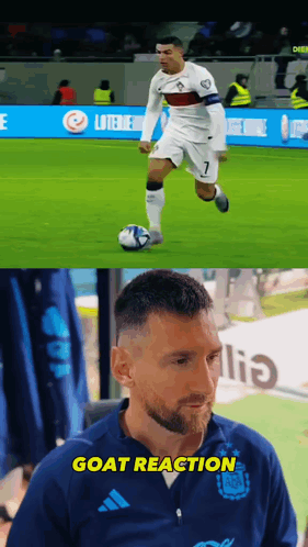 Soccer Player And Man With GOAT Reaction GIF