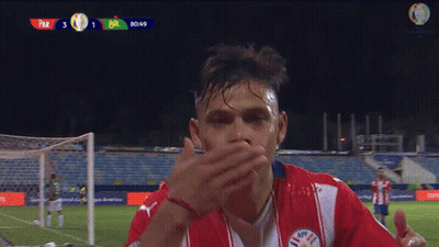 Soccer Player Blows Kiss Between Par And Brazil GIF