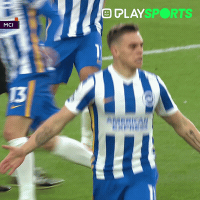 Soccer Player Blue White Striped Jersey Says American GIF