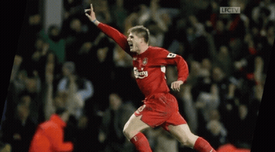 Soccer Player Celebrates Goal In Carlsberg Jersey GIF