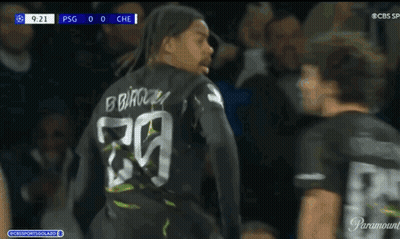 Soccer Player Celebrates Goal In Qatar Airways Jersey GIF