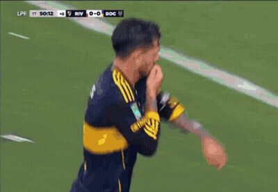 Soccer Player Celebrating Goal Against River GIF