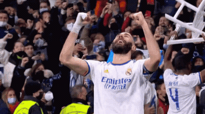 Soccer Player Celebrating Goal As Chair Thrown GIF