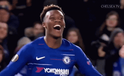 Soccer Player Celebrating Goal In Blue Yokohama Jersey GIF
