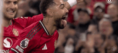 Soccer Player Celebrating Goal In Red Jersey GIF