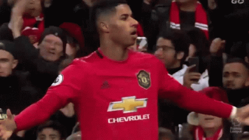 Soccer Player Celebrating Goal With Fans GIF