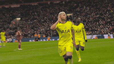 Soccer Player Celebrating In Yellow Jersey GIF