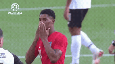 Soccer Player Covering Face GIF