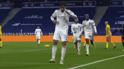 Soccer Player Dancing In Fly Emirates Shirt GIF
