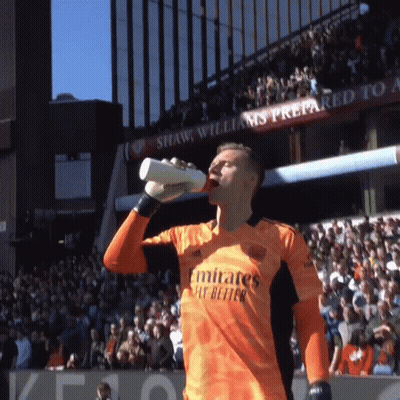 Soccer Player Drinking From Bottle GIF