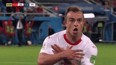 Soccer Player Gesturing With Hands On Chest GIF