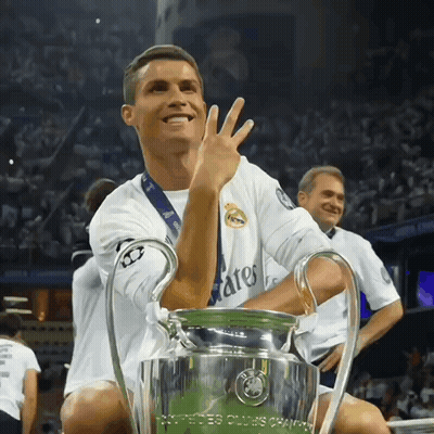 Soccer Player Holding Champions League Trophy GIF