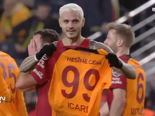 Soccer Player Holding Jersey With Nesine.com GIF