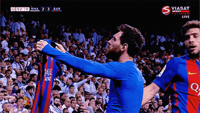 Soccer Player Holding Qatar Airlines Jersey GIF