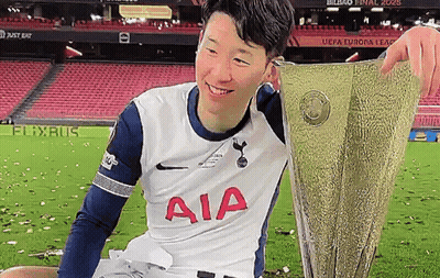 Soccer Player Holding Trophy GIF