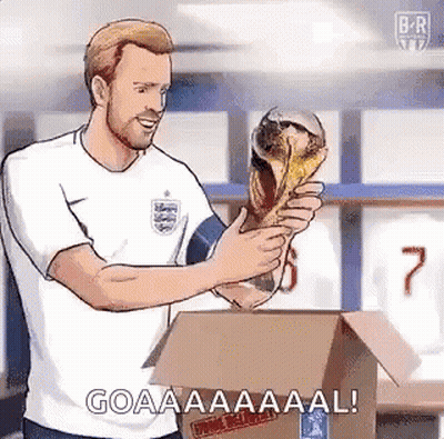 Soccer Player Holding Trophy And Box GIF