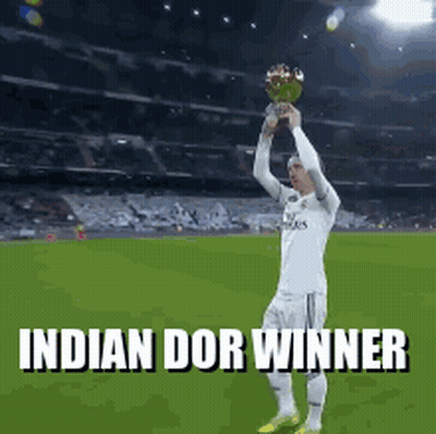 Soccer Player Holding Trophy Indian Dor Winner GIF