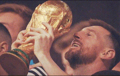 Soccer Player Holding Trophy With Crowd GIF
