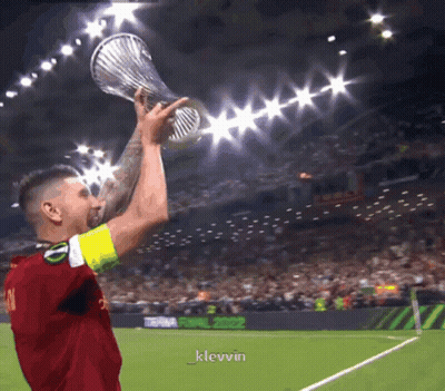 Soccer Player Holding Trophy With Hashtag Klevvin GIF