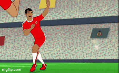 Soccer Player Holding Yellow Card GIF