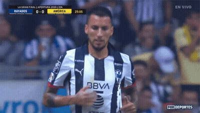 Soccer Player In BBVA Jersey Running GIF