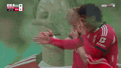 Soccer Player In Betclic Jersey Celebrating GIF