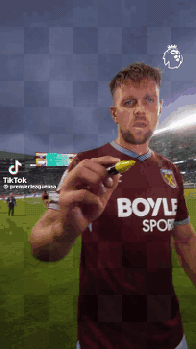 Soccer Player In Betw Jersey Next To Mannequin GIF