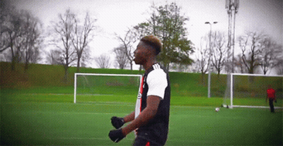 Soccer Player In Black And White Adidas Jersey GIF