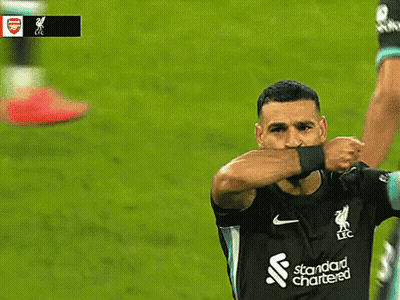 Soccer Player In Black Liverpool Shirt GIF