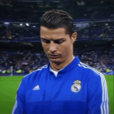 Soccer Player In Blue Adidas Jacket Smiles GIF