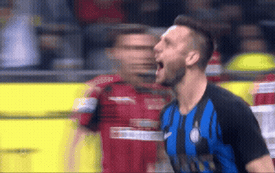 Soccer Player In Blue And Black Inter Jersey GIF