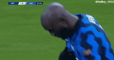Soccer Player In Blue And Black Irelli Uniform GIF