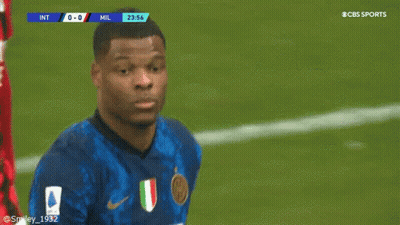Soccer Player In Blue And Black Jersey Number 1 GIF