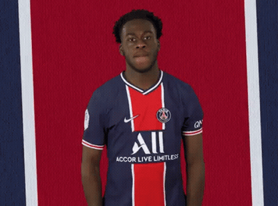 Soccer Player In Blue And Red Jersey High Five GIF