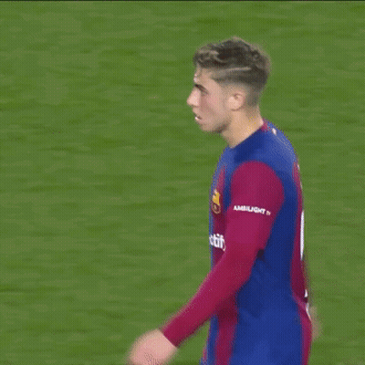 Soccer Player In Blue And Red Nike Jersey Walking GIF