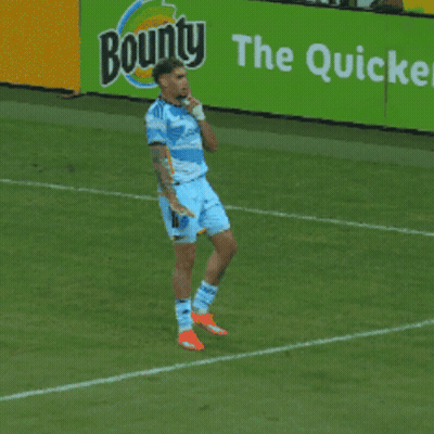 Soccer Player In Blue And White Adidas Shirt GIF