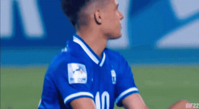 Soccer Player In Blue And White Jersey Number 10 GIF