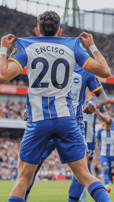 Soccer Player In Blue And White Jersey Number 20 GIF
