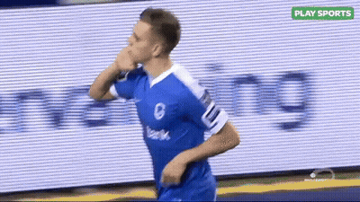 Soccer Player In Blue And White Jersey Running GIF
