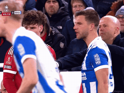 Soccer Player In Blue And White Jersey With KSM GIF
