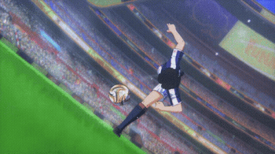 Soccer Player In Blue And White Uniform Kicking Ball GIF